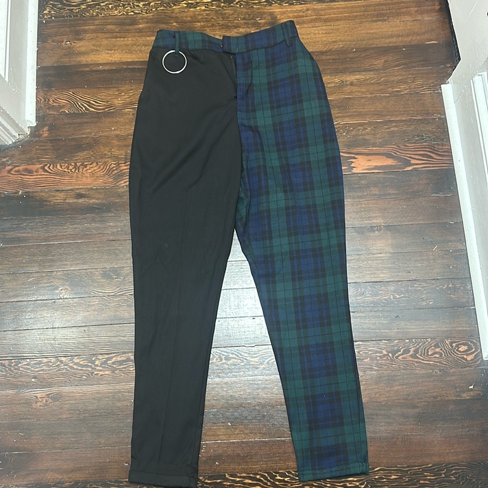 Hot Topic Color Block Plaid Trouser Pants